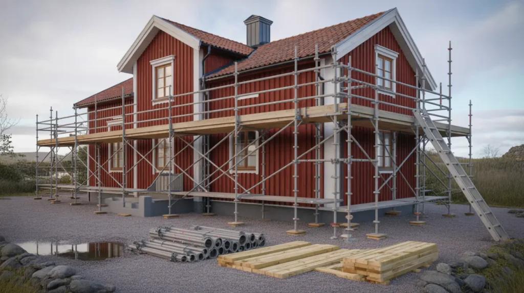 hyra byggst llning eller bygga st llning sj lv pris regler och s ker montering f r villan