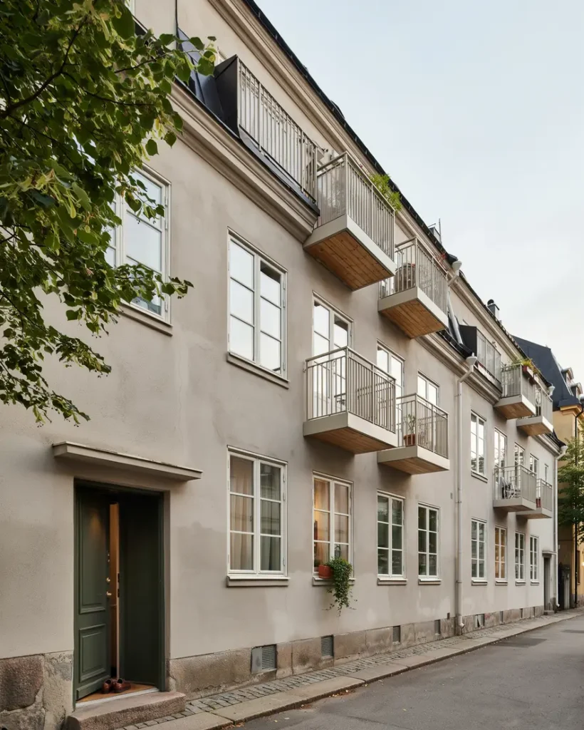 fasadrenovering och balkongupprustning p flerbostadshus i hjorthagen
