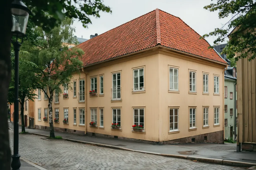takoml ggning med nya pannor p flerbostadshus i ropsten hjorthagen